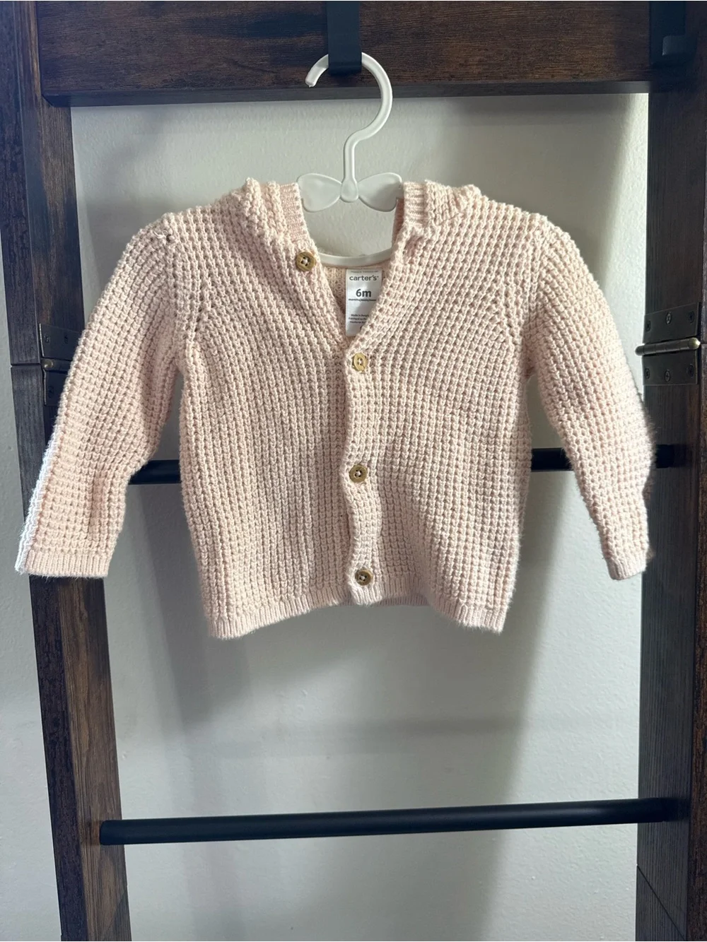 Carter's Light Pink Knit Button-Front Baby Cardigan